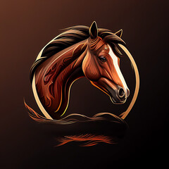 logo designs of horse head. horse illustration. farm animals. logo of wildlife. AI generative
