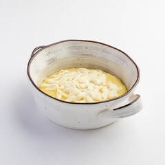 Beautiful shot of mashed potatoes with cheese