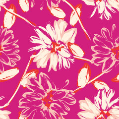 Fototapeta na wymiar Colourful Abstract Floral Seamless Pattern Design