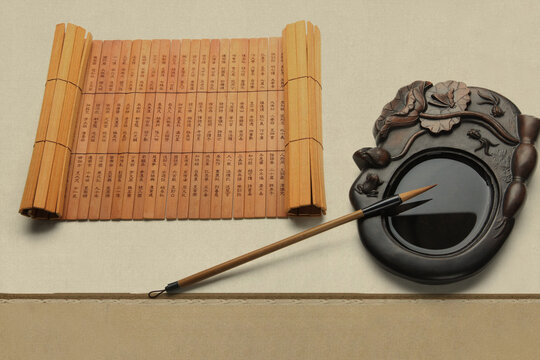 Ink stone and brush pen