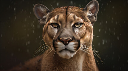 Obraz premium a portrait of a wild cougar. Generative AI