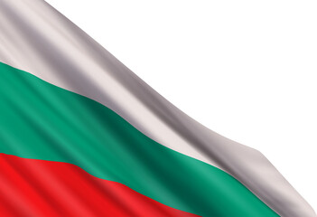 Realistic flag of Bulgaria isolated on a transparent  background. Design element for Independence, Liberation, Unification, Freedom Days, Day of the leaders of the Bulgarian National Revival. - obrazy, fototapety, plakaty