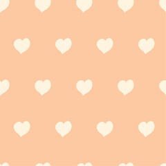 Scrapbook seamless background. Orange baby shower patterns. Cute print with heart