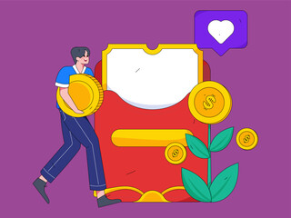 Sign in people flat vector concept operation hand drawn illustration
