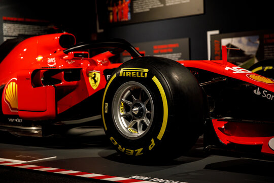 Maranello, Italy - April 01, 2023: Ferrari Formula 1 car studio shot.