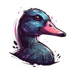 Duck On White Background Logo. Generative AI