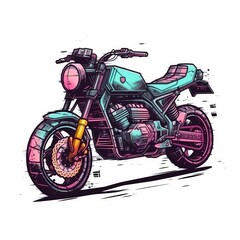 Motorcycle On White Background Logo. Generative AI