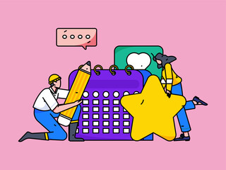 Sign in people flat vector concept operation hand drawn illustration
