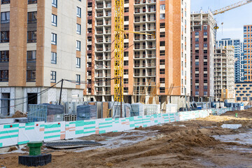 Moscow, Russia - March 20, 2023: view of the construction site