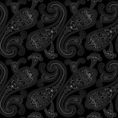 Paisley Ethnic Floral Hand Drawn Seamless Pattern