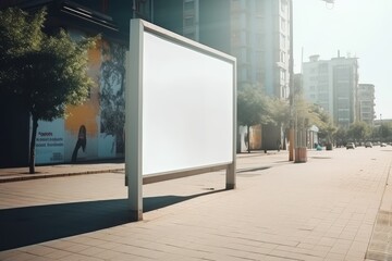 Billboard mockup outdoor, Outdoor advertising poster on the street for advertisement street city ai generative illustration