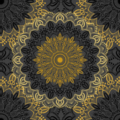 Seamless pattern with mandala. Decorative ornament in ethnic oriental style. Luxury background for textile, fabric, wallpaper, wrapping, gift wrap, paper, scrapbook and packaging