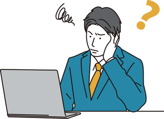 パソコン仕事で困るビジネスマン