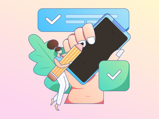 Sign in people flat vector concept operation hand drawn illustration
