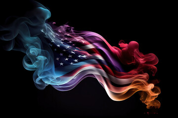 Fototapeta na wymiar Happy labor day, American flag in abstract background. Generative Ai
