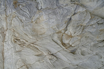 Natural drawings on stone near river in Carpathian Mountains, Ukraine