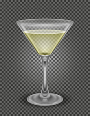 martini cocktail alcoholic drink glass vector illustration