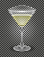 martini cocktail alcoholic drink glass vector illustration