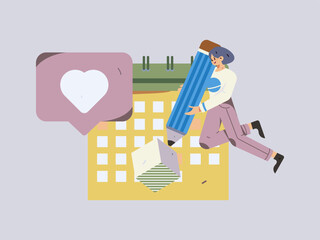 Sign in people flat vector concept operation hand drawn illustration
