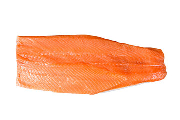 Raw salmon fillet. Organic fish. Isolated, transparent background