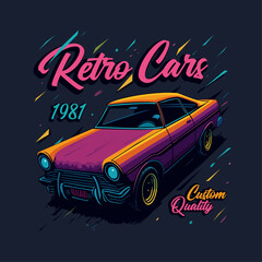 Drag Racing old car for vector printing.Vintage race car for printing. T-shirt design.