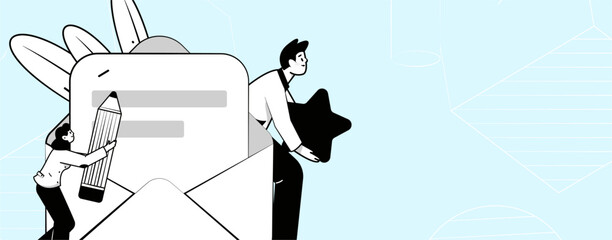 Sign in people flat vector concept operation hand drawn illustration
