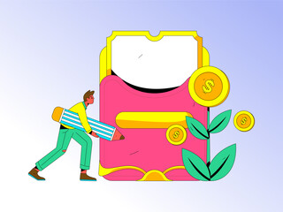 Sign in people flat vector concept operation hand drawn illustration
