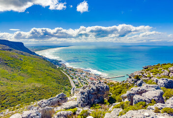 Fototapeta na wymiar Elevated panoramic view of Kalk Bay Harbour, Cape Town