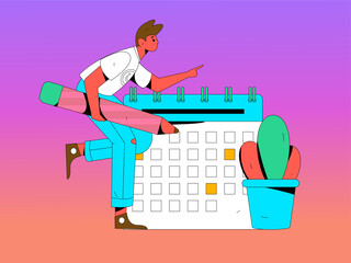 Sign in people flat vector concept operation hand drawn illustration
