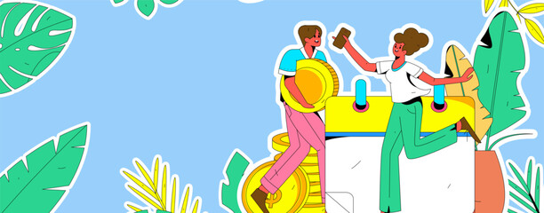 Sign in people flat vector concept operation hand drawn illustration
