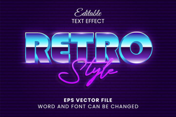Retro style 3d neon text effect