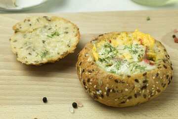 Delicious Bun stuffed with cheese and egg