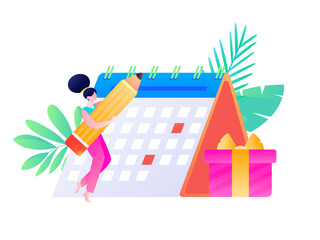 Sign in people flat vector concept operation hand drawn illustration
