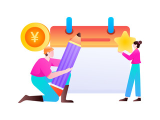 Sign in people flat vector concept operation hand drawn illustration
