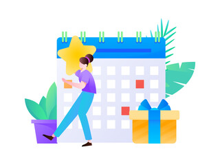 Sign in people flat vector concept operation hand drawn illustration
