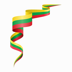 Lithuanian flag wavy abstract background. Vector illustration.