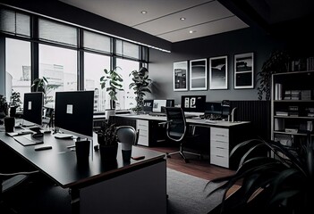 interior of modern office trading. Generative AI
