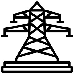 power plant line icon,linear,outline,graphic,illustration