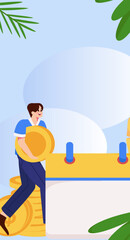 Sign in people flat vector concept operation hand drawn illustration
