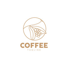 Coffee Logo, Coffee Tree Design, Cafe Drink Vector, Icon Brand Illustration Symbol