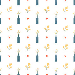 Seamless Pattern illustration. Botanical pattern for textile, paper, wallpaper, tape, cover design. Botanical prints. Seamless repeat pattern