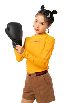 Young women boxer