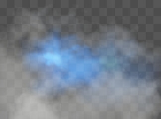 White smoke puff isolated on transparent background.. PNG. . Vector illustration