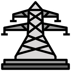 power plant line icon,linear,outline,graphic,illustration