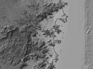 Khanh Hoa, Vietnam. Grayscale. No legend