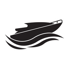 speed boat logo vector illustration icon design template.