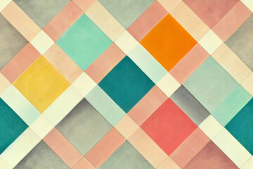 Background in 60s, 70s, 80s style. Wallpaper or poster blank. Geometric pattern