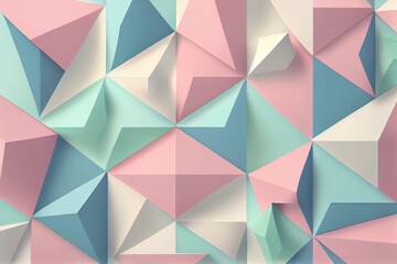 Fototapeta na wymiar Polygon backgroundind in 60s, 70s, 80s style. Wallpaper or poster blank. Geometric pattern