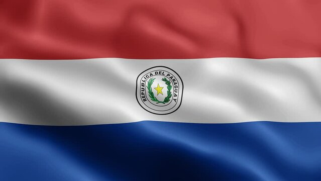 3D animation loop Paraguay flag