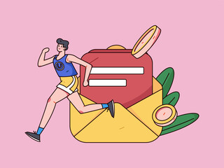 Festive Shopping E-Commerce Online Shopping People Flat Vector Concept Operation Hand Drawn Illustration
